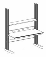 EVOLUTION WORKBENCH, 1 Shelf, 1 Powered Backsplash