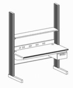 EVOLUTION WORKBENCH, 1 Shelf, 1 Powered Backsplash, 1 Drawer