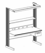 EVOLUTION WORKBENCH, 1 Shelf, 1 Powered Backsplash, 1 Drawer, 1 light
