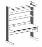 EVOLUTION WORKBENCH, 2 Shelves, 1 Powered Backsplash, 1 Drawer, 1 light
