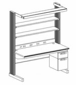 EVOLUTION WORKBENCH, 2 Shelves, 1 Powered Backsplash, 2 Drawers, 1 light