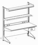 WORKBENCH, CANTILEVER-1 Shelf-Powerbar-1 Drawer-Light