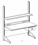 WORKBENCH, CANTILEVER-1 Shelf-Powerbar-1 Drawer