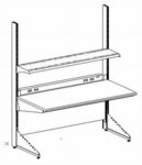 WORKBENCH, CANTILEVER-1 Shelf-Powerbar