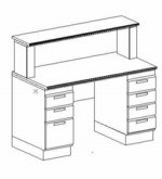 LAB BENCH, STURDILITE, WORKSURFACE, 4-DRAWER PED, 3-DRAWER PED, SHELF