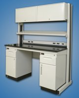 EVOLUTION for labs with resin worksurvace and drawer pedestals