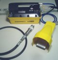 HY-Series Pinch Tool shown with footswitch-controlled pump