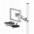 60239-A-P Pole Mounted adjustable arm with #24-07spring-loaded keyboard tray