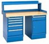 Lista Industrial Bench 4-leg with drawer pedestals