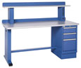 Lista Technical Bench with 1 drawer pedestal, 1 shelf