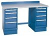 60 x 30 Lista Technical Bench with 2 drawer pedestals