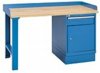 Lista 60 x 30, 4-Leg Bench with 1 Pedestal, Drawer and door