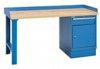 Lista 72 x 30, 4-Leg Bench with 1 Pedestal, Drawer and door
