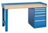 72 x 30 Lista Industrial bench with 1 drawer pedestal