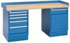 Lista 4-Leg bench, 72 x 30, with dual drawer pedestals