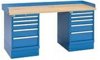 72 x 30 Lista Industrial bench with 2 drawer pedestals