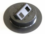Angled adaptor plate, bottom view, installed in power port grommet