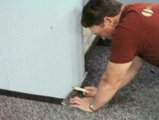 Cut and trim carpet to be attached to edge trim.