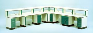 Sturdilite lab benches, corner configuration.