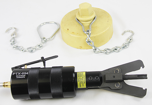 Custom Pneumatic Crimp Tool for Loop Rings, S Hooks and Heavy Wire.